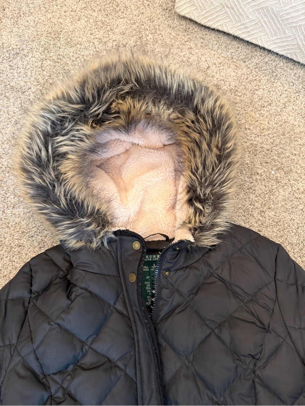 Lauren Ralph Lauren Long Down/Waterfowl Filled Puffer w Fur Trimmed Hood. EUC. S - Picture 2 of 11